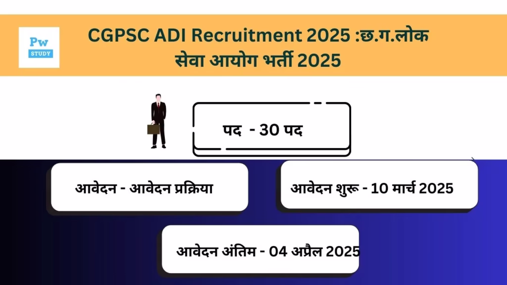CGPSC ADI Recruitment  2025 :छ.ग.लोक सेवा आयोग भर्ती 2025
